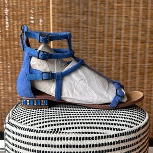 Blue Strappy Sandals Rhinestone Heel 2 for 1 Deal